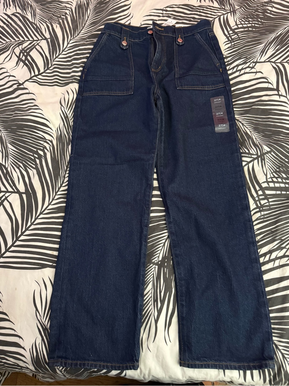 LOFT Wide-Leg Jeans in Dark Indigo Blue
